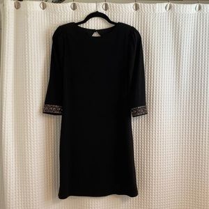 Laundry Black Dress with Beaded Sleeve